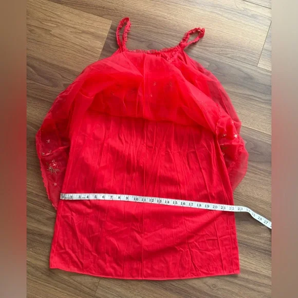 Vintage 1960’s Vanity Fair Floral Embroidered Babydoll Nightgown Red Size XS - Picture 13 of 14
